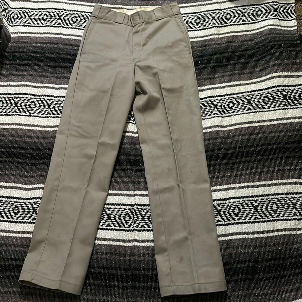 Light grey dickies ,a couple small stains can come out if taken to dry cleaners.